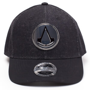 Assassin's Creed Metal Crest Denim Curved Bill Cap - Black