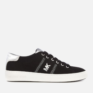 MICHAEL MICHAEL KORS Women's Raya Metallic Stretch Knit Cupsole Trainers - Black/Silver