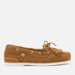 Barbour Women's Ellen Suede Moccasin Boat Shoes - Camel