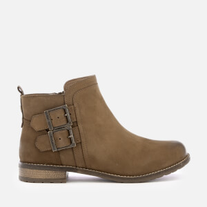 Barbour Women's Sarah Leather Buckle Flat Ankle Boots - Cognac
