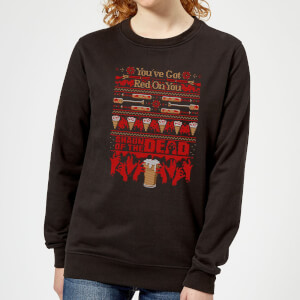 Pull de Noël Femme You've Got Red On You Shaun Of The Dead - Noir