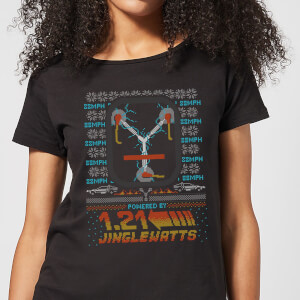 T-Shirt de Noël Femme 1.21 Jinglewatts Retour Vers le Futur - Noir