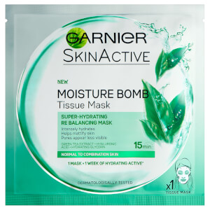 Garnier Moisture Bomb Green Tea Hydrating Face Sheet Mask for Combination Skin 32g