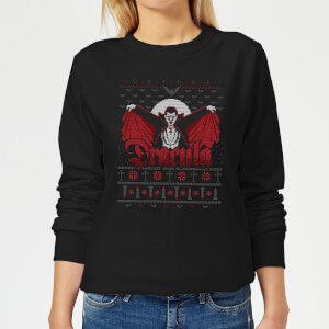 Universal Monsters Dracula Christmas Women's Sweatshirt - Black