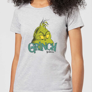 The Grinch Face Women's Christmas T-Shirt - Grey