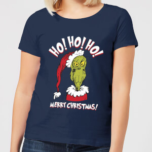The Grinch Ho Ho Ho Women's Christmas T-Shirt - Navy