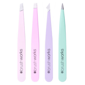 brushworks HD set di pinzette per sopracciglia - colori pastello
