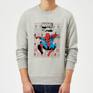 Marvel Avengers Classic Spider-Man Christmas Sweatshirt - Grey