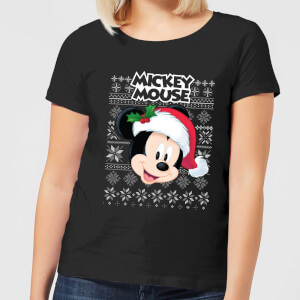 T-Shirt de Noël Femme Classiques Disney Mickey Mouse - Noir
