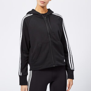 adidas Women's Must Haves 3 Stripes Full Zip Hoody - Black