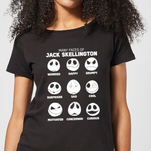 Nightmare Before Christmas Jack Pumpkin Faces Collection Women's T-Shirt - Black