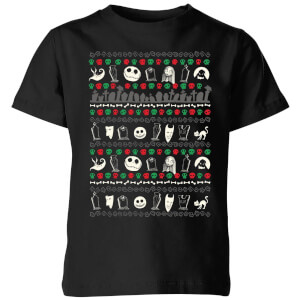 The Nightmare Before Christmas Jack Sally Zero Faces Kids' T-Shirt - Black