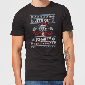 Rick and Morty Lets Get Schwifty Men's Christmas T-Shirt - Black