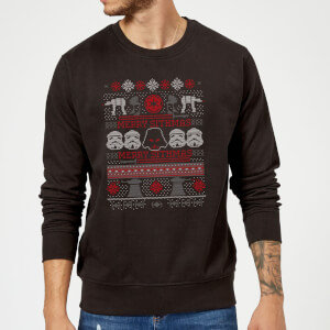 Star Wars Merry Sithmas Knit Christmas Sweatshirt - Black