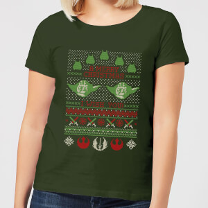 T-Shirt de Noël Femme Star Wars Merry I Wish You - Vert