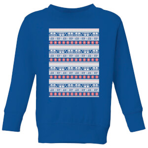 Star Wars AT-AT Pattern Kids Christmas Sweatshirt - Royal Blue