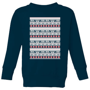 Star Wars AT-AT Pattern Kids Christmas Sweatshirt - Navy