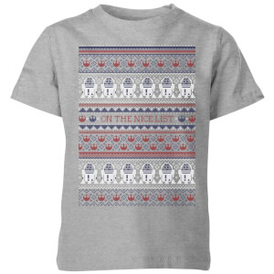 Star Wars On The Nice List Pattern Kinder T-Shirt - Grau