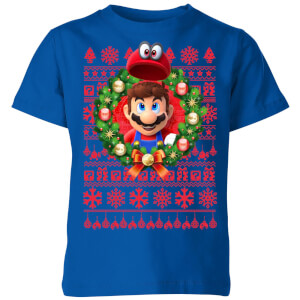 T-Shirt de Noël Enfant Nintendo Mario And Cappy - Bleu Roi