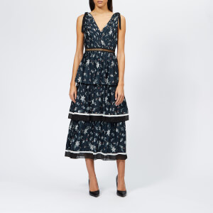 self portrait arrow print midi dress