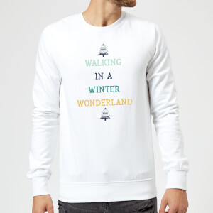 Walking In A Winter Wonderland Christmas Sweatshirt - White