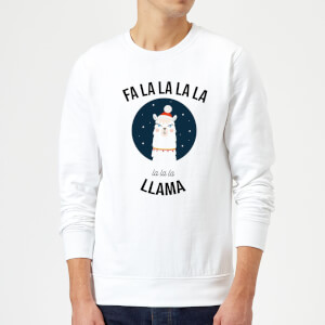 Fa La La La Llama Christmas Sweatshirt - White
