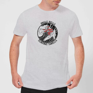 Jungle Bells, Surfing Swells Men's Christmas T-Shirt - Grey