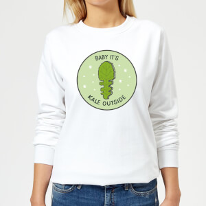 Baby It's Kale Outside Women's Christmas Sweatshirt - White