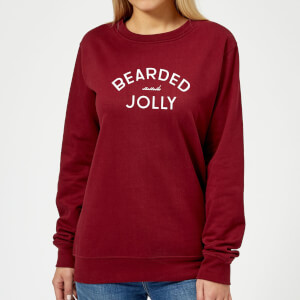 Bearded and Jolly Women's Christmas Sweatshirt - Burgundy