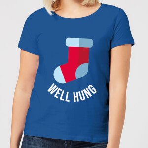 Well Hung Women's Christmas T-Shirt - Royal Blue