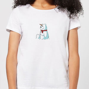 Unicorn Snowman Women's Christmas T-Shirt - White