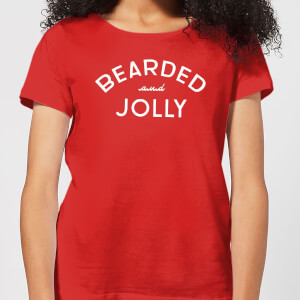 Bearded and Jolly Women's Christmas T-Shirt - Red