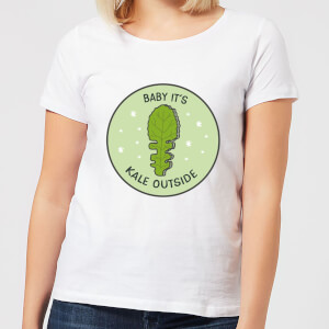 Baby It's Kale Outside Women's Christmas T-Shirt - White