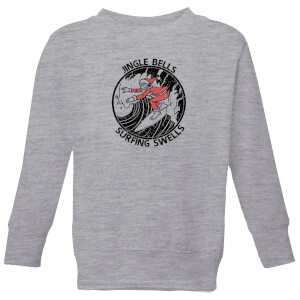 Jungle Bells, Surfing Swells Kids' Christmas Sweatshirt - Grey