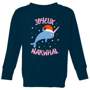 Joyeux Narwhal Kids' Christmas Sweatshirt - Navy