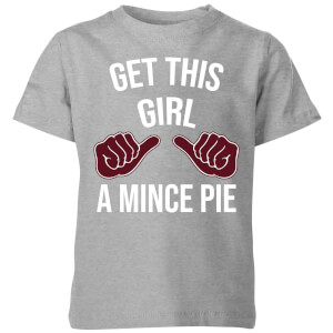Get This Girl A Mince Pie Kids' Christmas T-Shirt - Grey