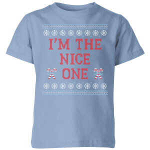 I'm The Nice One Kids' Christmas T-Shirt - Sky Blue