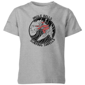 Jungle Bells, Surfing Swells Kids' Christmas T-Shirt - Grey