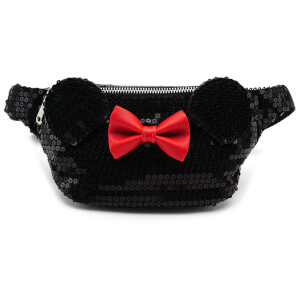 Loungefly Disney Mickey Mouse Minnie Sequin Fanny Pack - Black