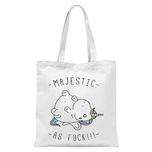 Bad Language Unicorn Majestic As Fuck Tote Bag - White
