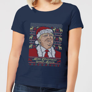 Make Christmas Great Again Women's Christmas T-Shirt - Navy