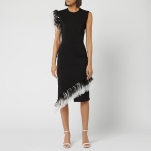 Christopher Kane Women's DNA Feather Midi Dress - Black
