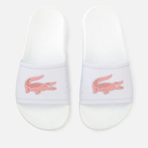 Lacoste Women's Croco Slide 119 3 Sandals - White/Light Pink