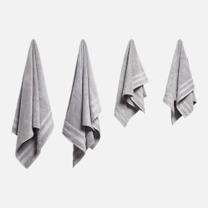 in homeware Supersoft 100% Cotton 4 Piece Towel Bale - Silver