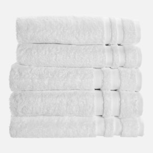 in homeware 100% Egyptian Cotton Pile 5 Piece Towel Bale - White