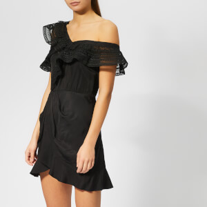Self-Portrait Women's One Shoulder Frill Dress - Black