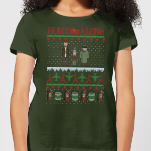 Home Alone Women's Christmas T-Shirt - Forest Green