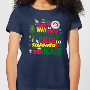 Elf Christmas Cheer Women's Christmas T-Shirt - Navy