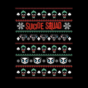 DC Suicide Squad Knit Pattern Women's Christmas Sweatshirt - Black