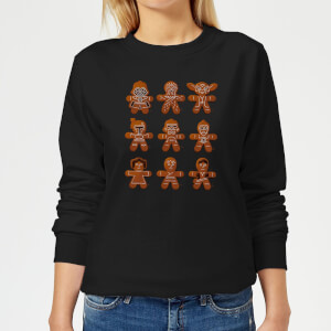 Star Wars Gingerbread Characters Women's Christmas Sweatshirt - Black